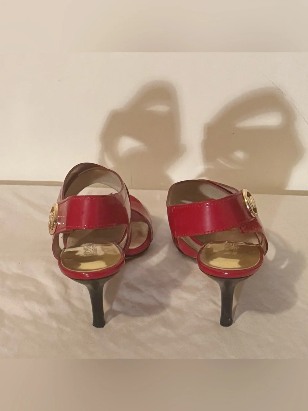 Michael Kors Joselle Red Patent Leather Slingback Heels Size (7)